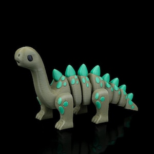 Diplodocus Flexi Dinosaur Figure 3D Printed Articulated Reptile Model with Custom Colors, Unique Gift for Kids & Collectors