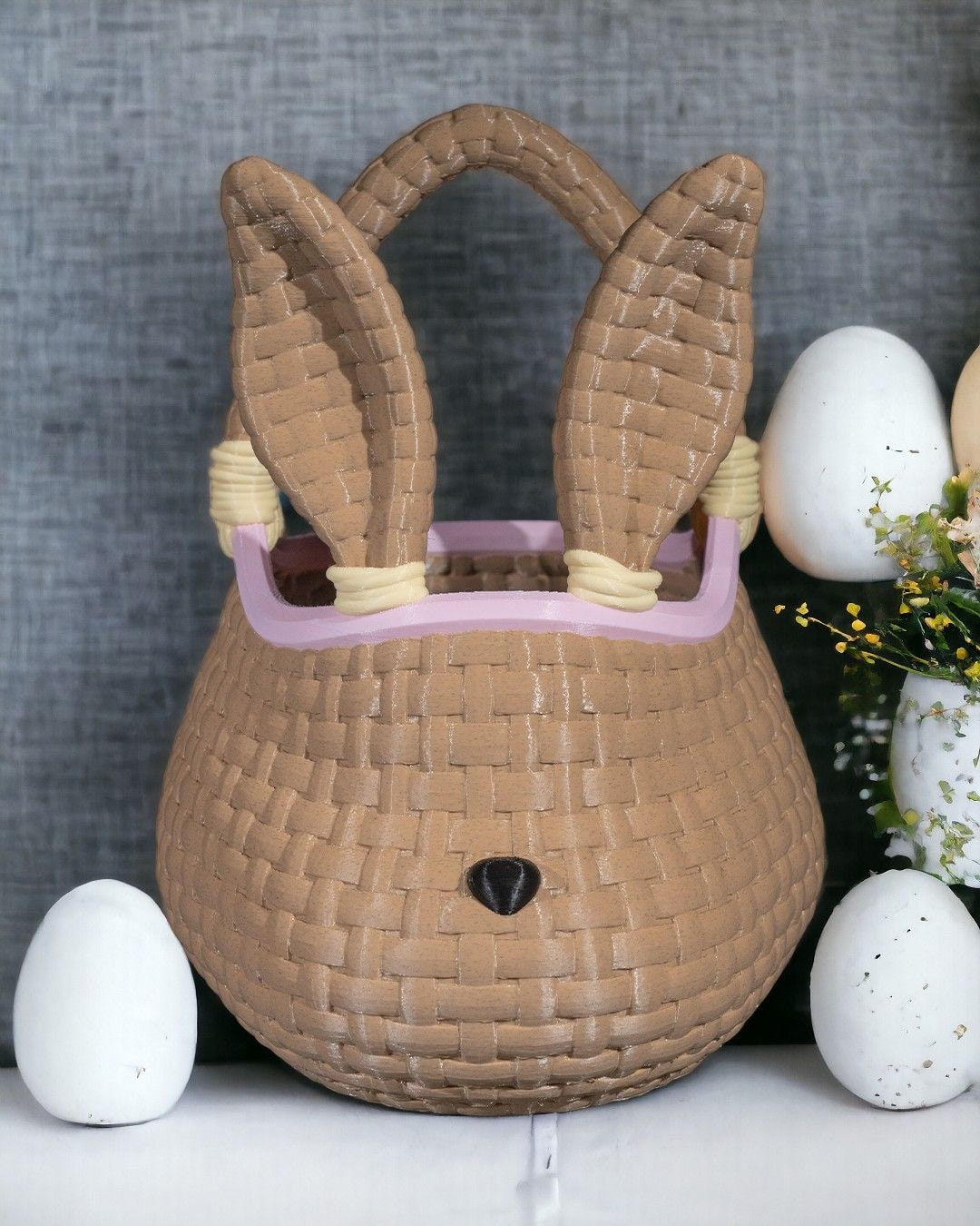 Easter Bunny Basket - Personalized 3D Printed Decor - Etsy