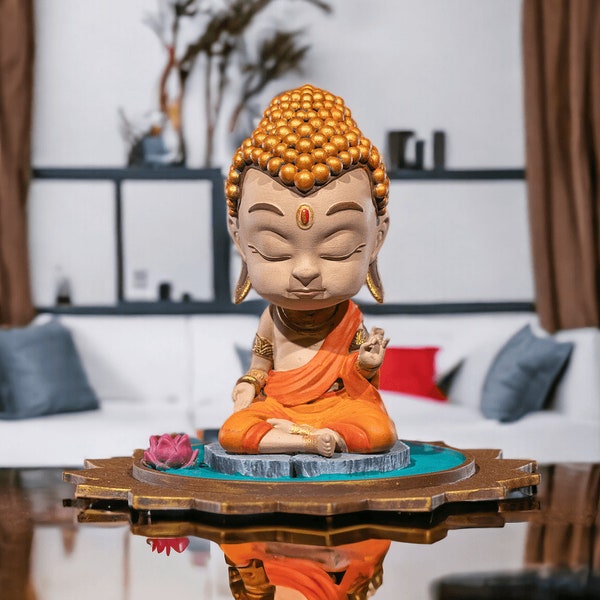 Chibi Buddha - Serenity on The Lotus Pond | 3D Printed | Tons of Color Options