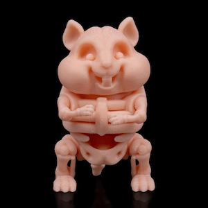 Squelette de hamster imprimé en 3D - Décoration de bureau flexible en couleurs personnalisables et idée cadeau unique pour les amoureux des animaux