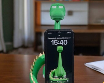Supporto per telefono a forma di dinosauro: stravagante decorazione da scrivania (stampato in 3D)
