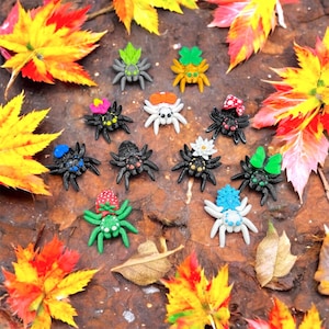 Mini arañas saltarinas: juguete de araña impreso en 3D de 1,2 pulgadas: ¡paquete misterioso!