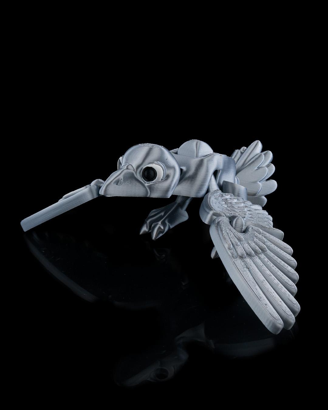 Flapping Wings Crow Toy - 3D Printed Articulating Bird With