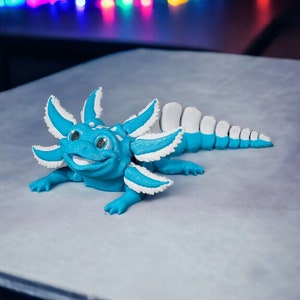 Adorable tartelette bleue Axolotl - Impression 3D de haute qualité