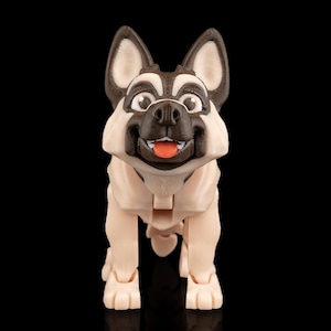 3D Printed German Shepard Figurine - Flexible, Custom Colors Available, Unique Pet Sculpture Gift