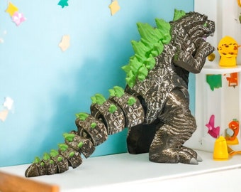 Godzilla Figura Action Stampata In 3D - Modello Fatto A Mano In PLA+ - Giocattolo Da Collezione - 13 Cm - Regalo Originale - Foto 2