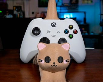 Purrfect Kitty Controller Holder - 17 cm 3D Printed Cat Body Stand for Gamers