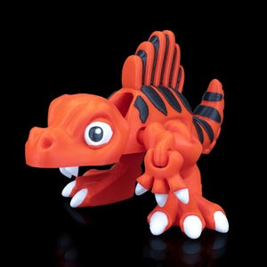 Spinosaurus Flexi Dinosaur Figure 3D Printed Articulated Reptile Model with Custom Colors, Unique Gift for Kids & Collectors
