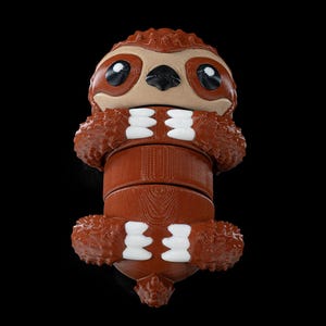 3D Printed Flexi Sloth Figurine: Articulated Plastic Toy