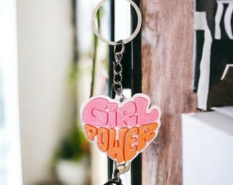 Girl Power Keychain - Empowerment - 3D Printed