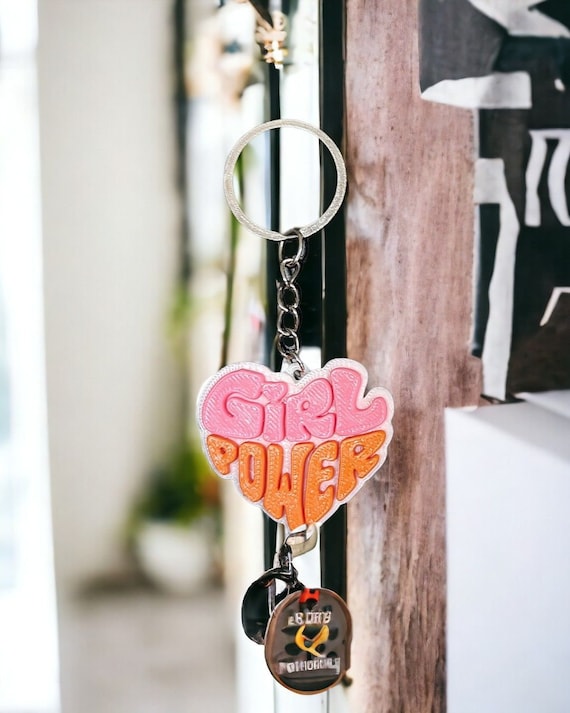 Girl Power Keychain Empowerment 3D Printed Etsy Canada