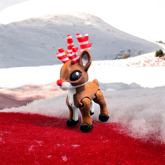 ルドルフの赤鼻のトナカイ関節玩具 - 3Dプリントされたコレクション用