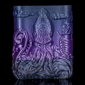 Kraken Flask Cover 3D Printed | Custom Colors Nautical Gift for Whiskey & Flask Lovers Unique Sea Monster Sleeve