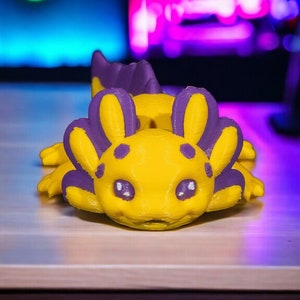 Figurine imprimée en 3D Baby Sunrise Axolotl - Charmante décoration pour chambre d&#39;enfant, cadeau unique pour les enfants et les collectionneurs
