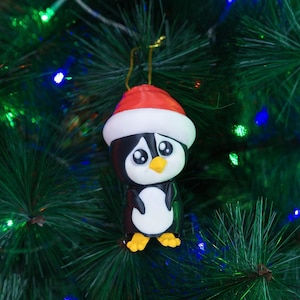 Adorable adorno de pingüino impreso en 3D: figura de aleta de 10 cm en plástico de alta calidad