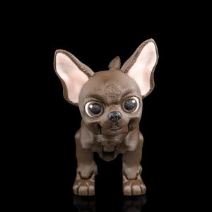 3Dプリントのチワワの置物 - 柔軟性があり、カスタムカラーも選択可能、ユニークなペット彫刻ギフト