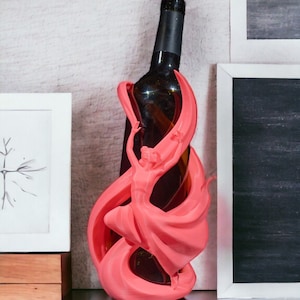 Ballerina Wine Bottle Holder 3D Printed Sculpture – Elegant Balancing Decor Gift for Wine Lovers & Home Bar Display