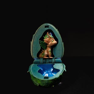 Huevo de dragón de la naturaleza de la hoja - Dragón extraíble / Decoración impresa en 3D