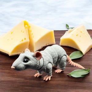 3D Printed Rat Figurine: Mischievous Desk Decor, Rodent Lover Gift