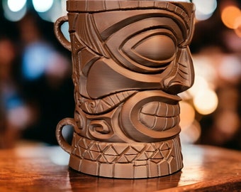 Island Tiki Statue Cup Holder - High-Quality 3D Printed