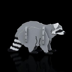 Kit de guaxinim impresso em 3D - cores personalizáveis, brinquedo colecionável compacto e fofo e presente