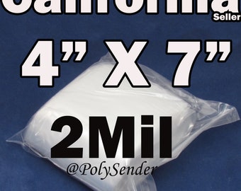 2Mil Clear 100 Pieces Reclosable 4" x 7" Zip Bags Mini ReUsable 2 Mil Jewelry Coin Lock able 4"x7"