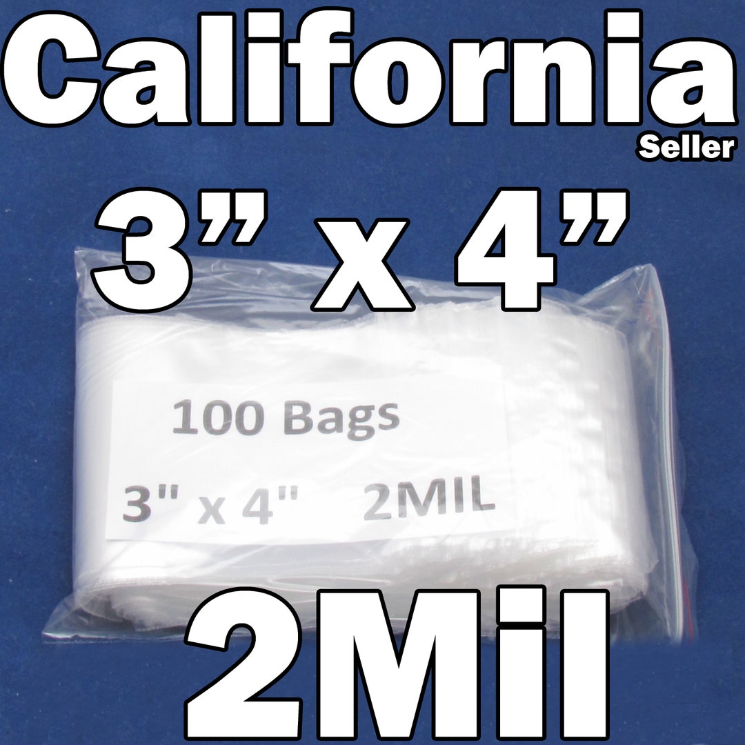 100 Pack 3x5 Inch Clear Reclosable Zip Bags – 2 Mil Thick, Resealable Poly Baggies By PolySender