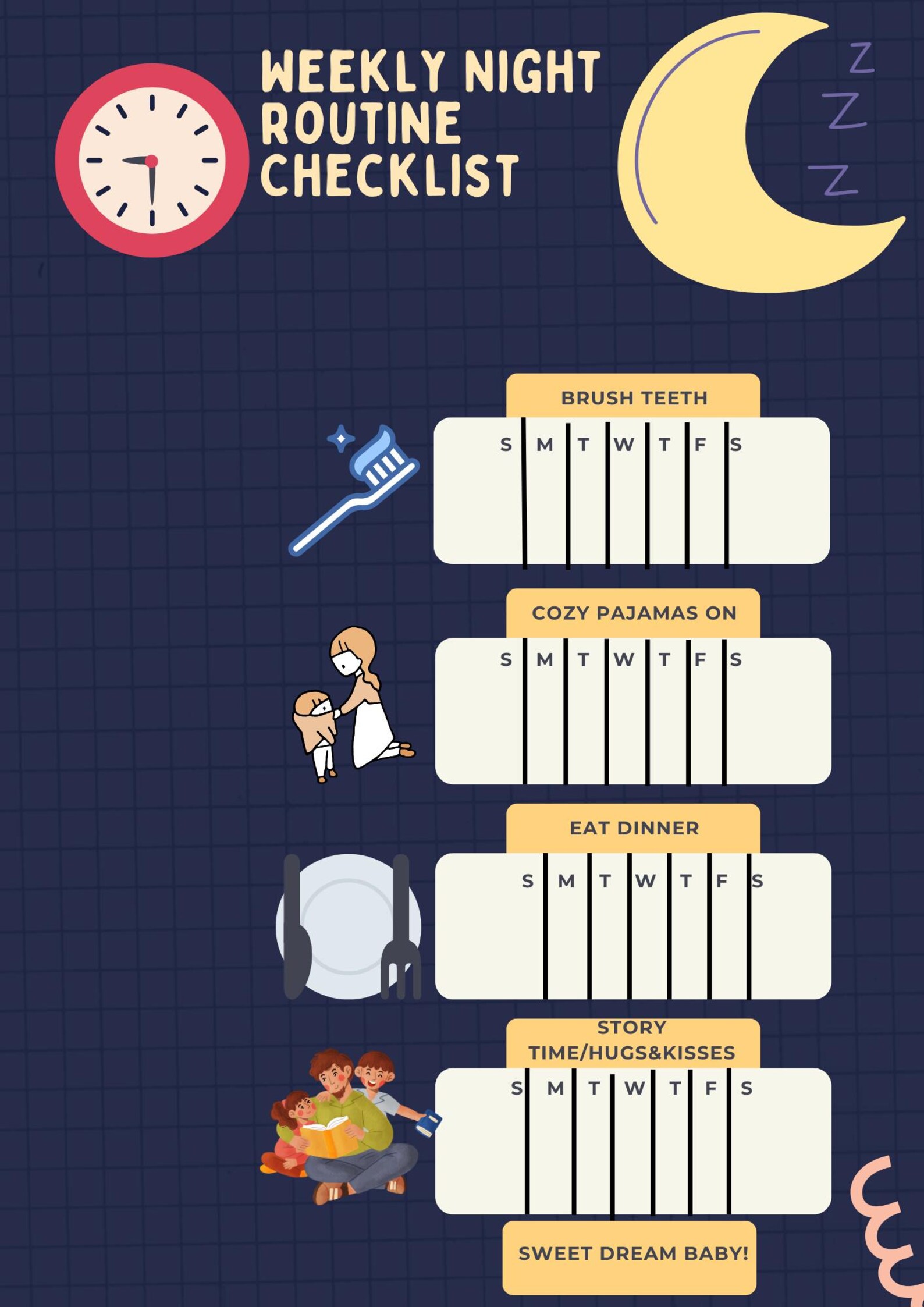 Editable Morning /evening/ Night Routine Chart for Kids – Printable ...