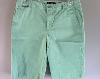 Ralph Lauren Active groen witte krijtstreep golfshort dames 6 Seersucker-stijl
