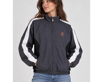 Vintage Nike Challenge Court tennisjack uit de jaren 90, windbreaker met volledige ritssluiting, damesmaat M.