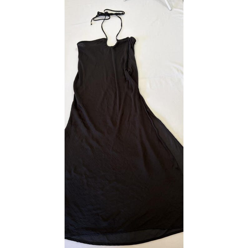 Free People Dress Womens Small Black Twist Halter Beachy Boho Y2K Vintage image 2