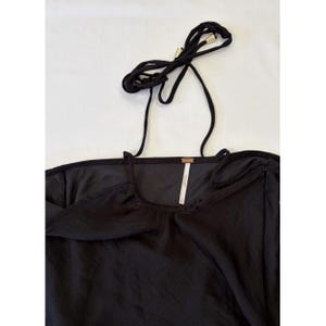 Free People Dress Womens Small Black Twist Halter Beachy Boho Y2K Vintage image 9