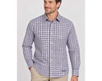 Daniel Cremieux Classics Mens Medium Purple Gingham Check Cotton Button Down