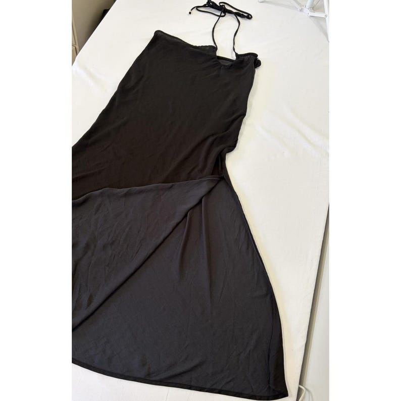 Free People Dress Womens Small Black Twist Halter Beachy Boho Y2K Vintage image 3