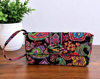 Vera Bradley Knot Just a Clutch Symphony in Hue Bag Gepensioneerde zeldzame vintage tas