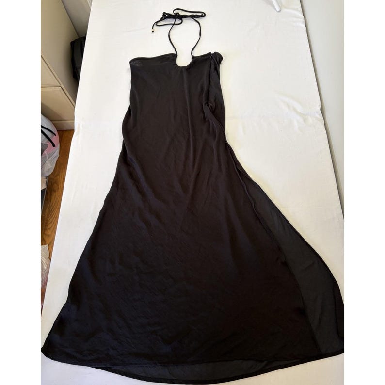 Free People Dress Womens Small Black Twist Halter Beachy Boho Y2K Vintage image 5