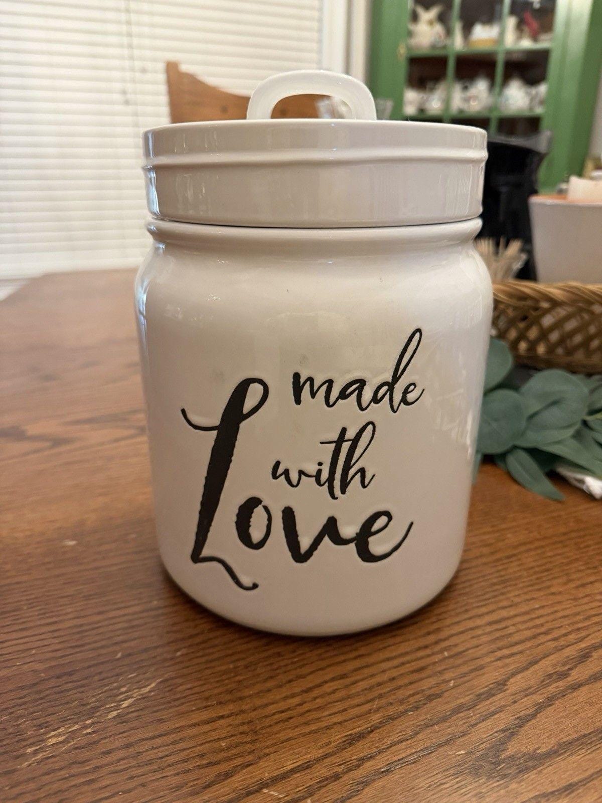 Snoopy Valentine Treat Jar by Rae Dunn | Small Cookie Jar  Rae Dunn “Made With Love” Cookie Jar display picture 1