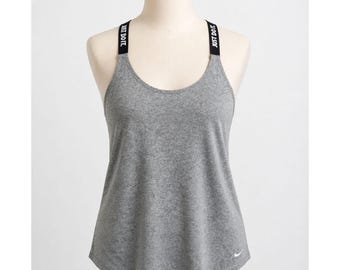 Nike Racerback Tank Gray Athleisure Gym Y2K Sporty Minimalist L