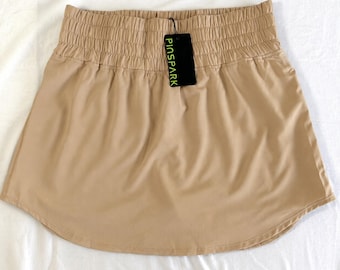 Pinspark Tan Athletic Skort New Tenniscore Golf Skirt Shorts Athleisure Medium