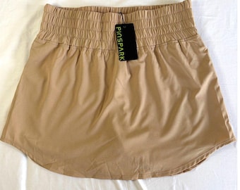 Pinspark Tan Athletic Skort New Tenniscore Golf Skirt Shorts Athleisure Medium