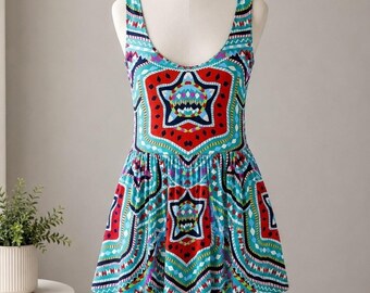 Mara Hoffman romper XS geometrische tribal print lage rug mouwloos boho beachy