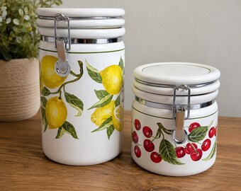 American Atelier Harvest Fruit steengoed busset 2-delig citroenkers 5013