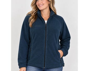 Columbia Womens Benton Springs Full Zip Fleece Jacket Navy Blue WL6114 Large