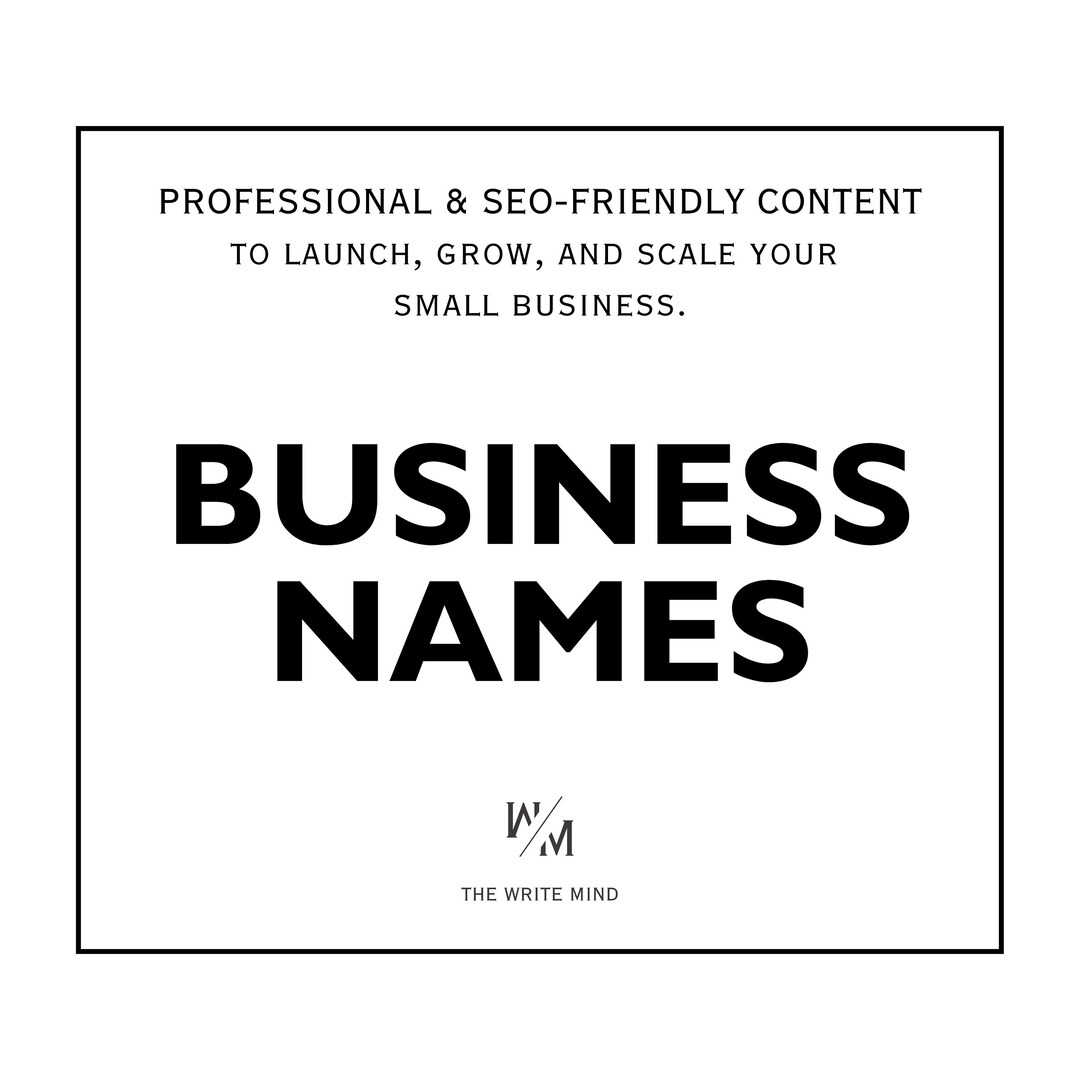 Business Names Business Naming Naming Service Business Etsy