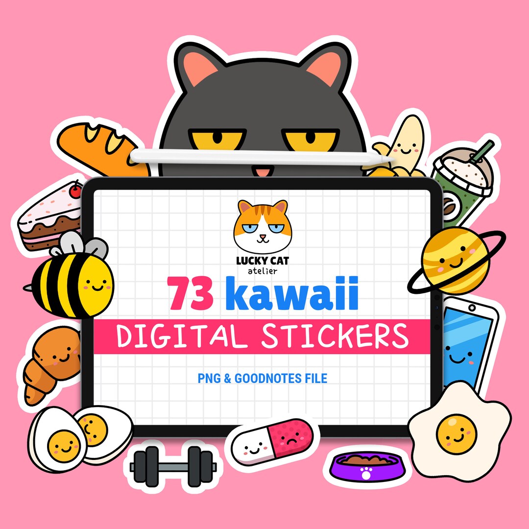 Kawaii Daily Life Digital Sticker Pack Cute Goodnotes - Etsy