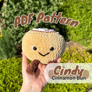 Cindy the Cinnamon Bun Plushie – Crochet Pattern (PDF Download)