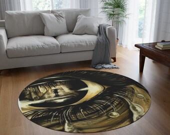 Alfombra redonda llamativa