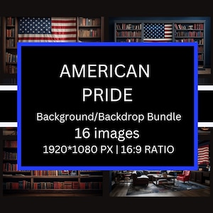 16  USA Flag Backdrops Bundle | Virtual Office Background | American Pride Background | Zoom Virtual Background | Microsoft Teams | Zoom