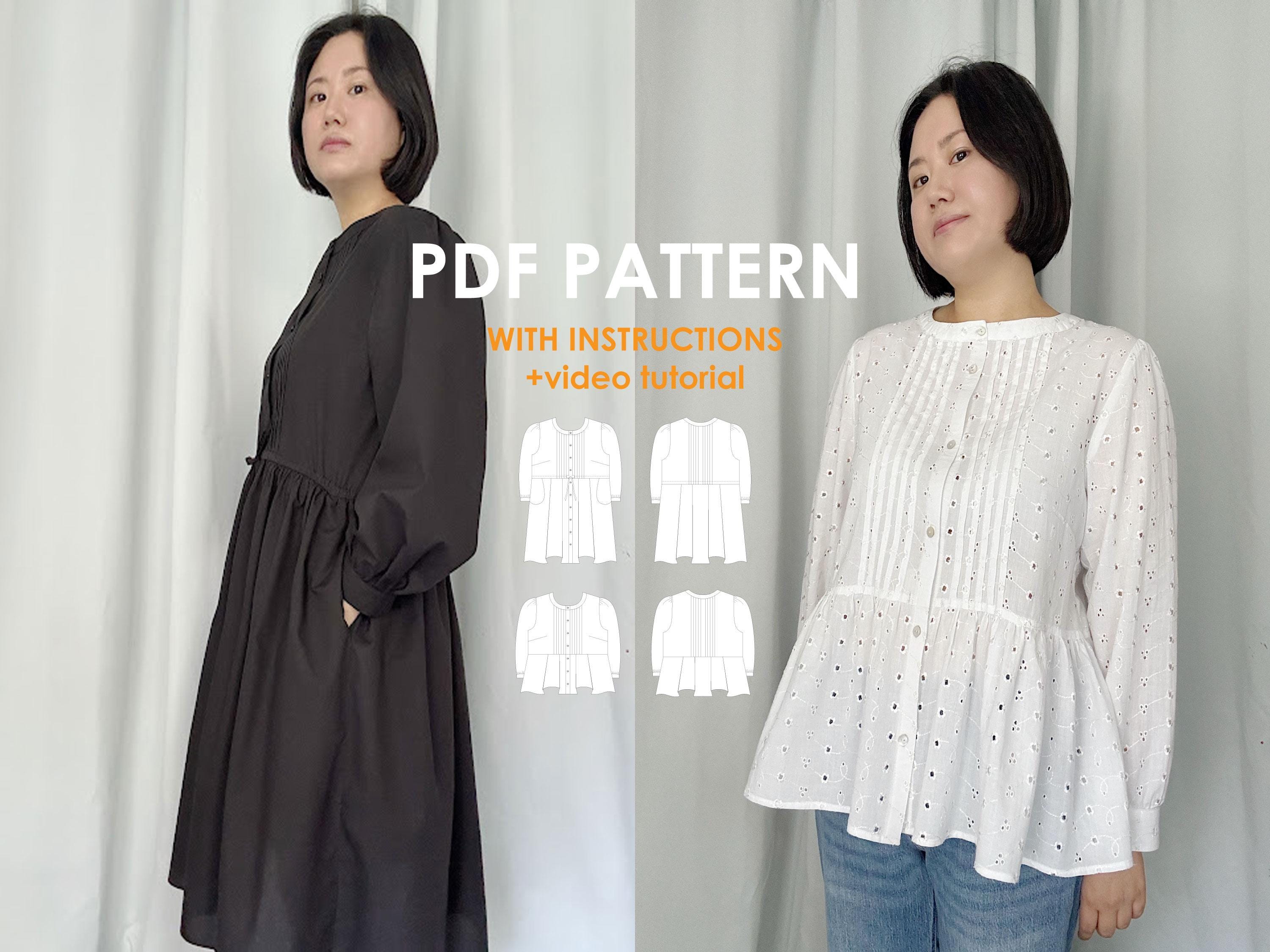 Golden Folds Dress & Blouse Sewing Pattern –A0 A4 US Letter Sizes ...