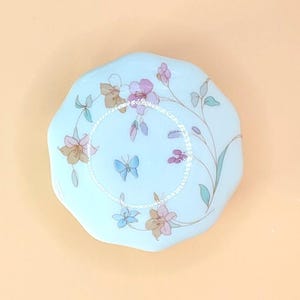 Takahashi San Francisco Elle Trinket Box Porcelain Vintage Floral Butterfly